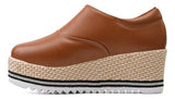 Tênis Ziper Plataforma Feminino Flatform Caramelo Blogueira